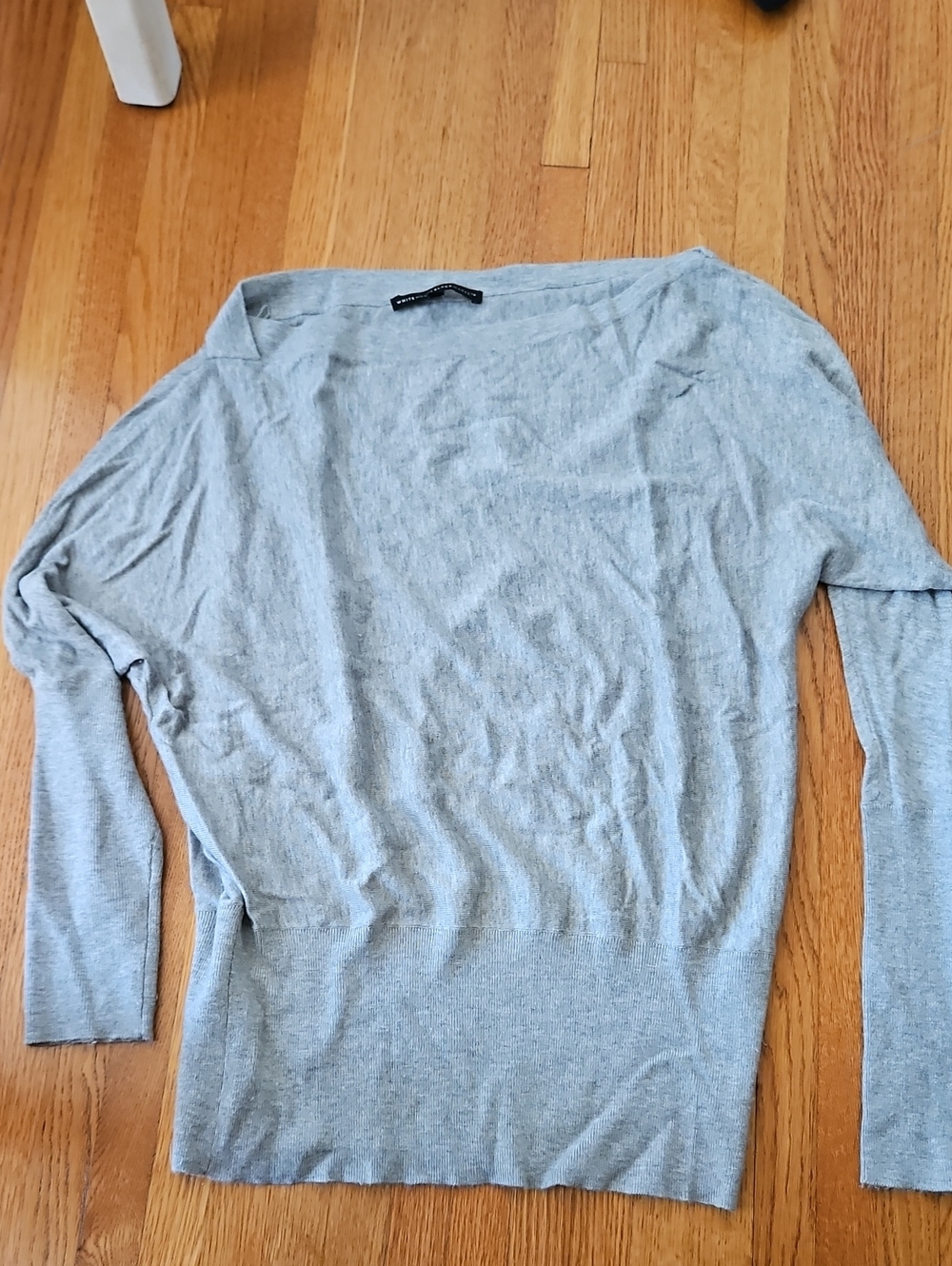 White House Black Market Light Gray Off-the-Shoulder Sweater